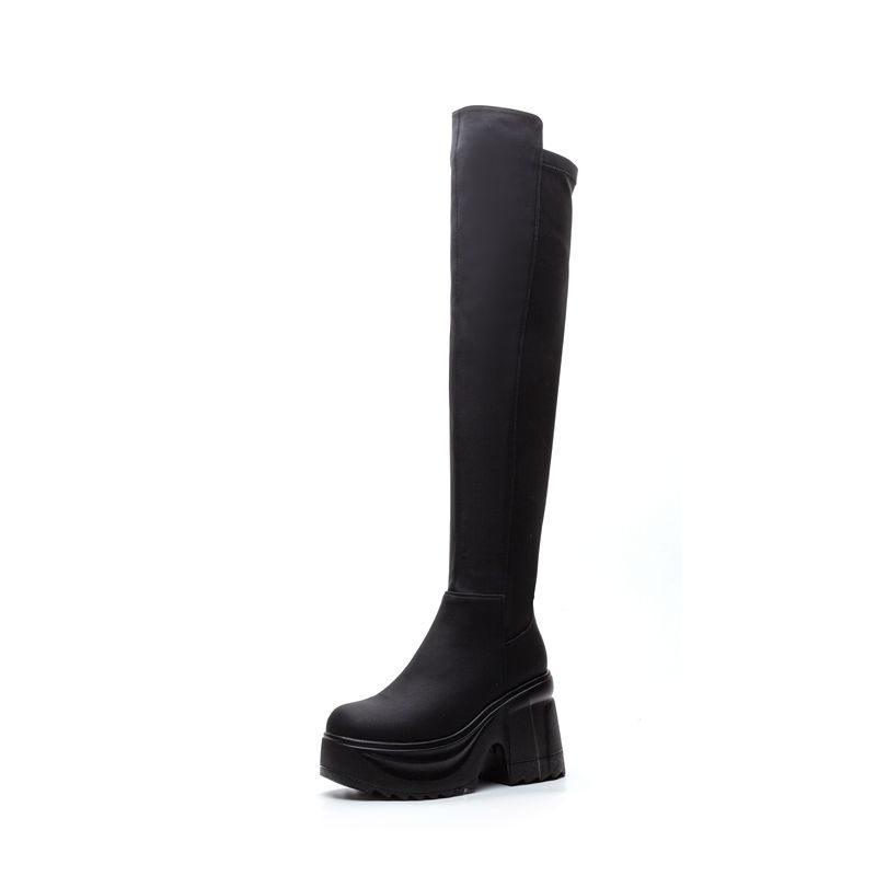 Formal Women'S Wear - Damskie kozaki za kolano na grubej