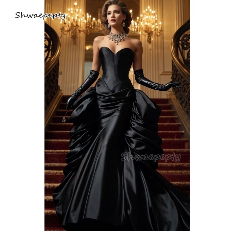 Women'S Gothic Formal Wear - Ruched Vintage wiktoriańska syrenka sukienka na