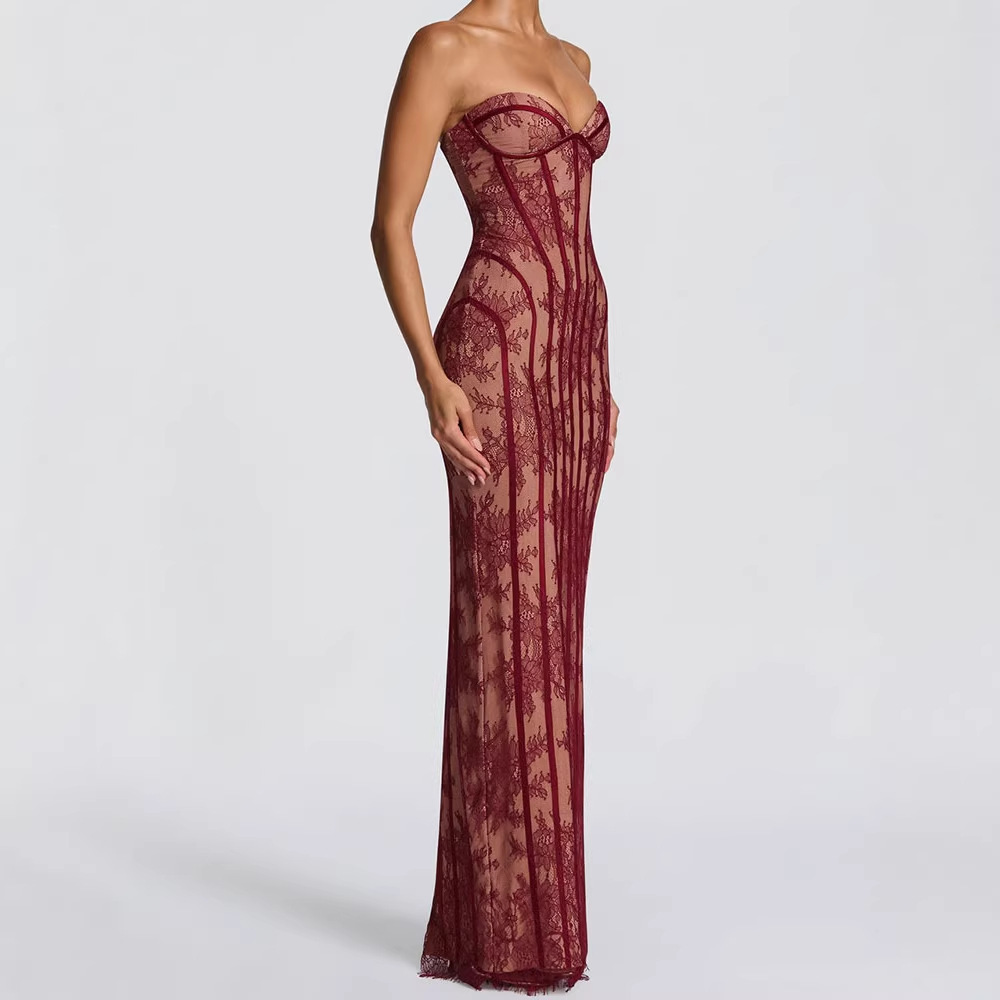 Formal Women'S Wear - Sukienka maxi bez ramiączek, obcisła, w