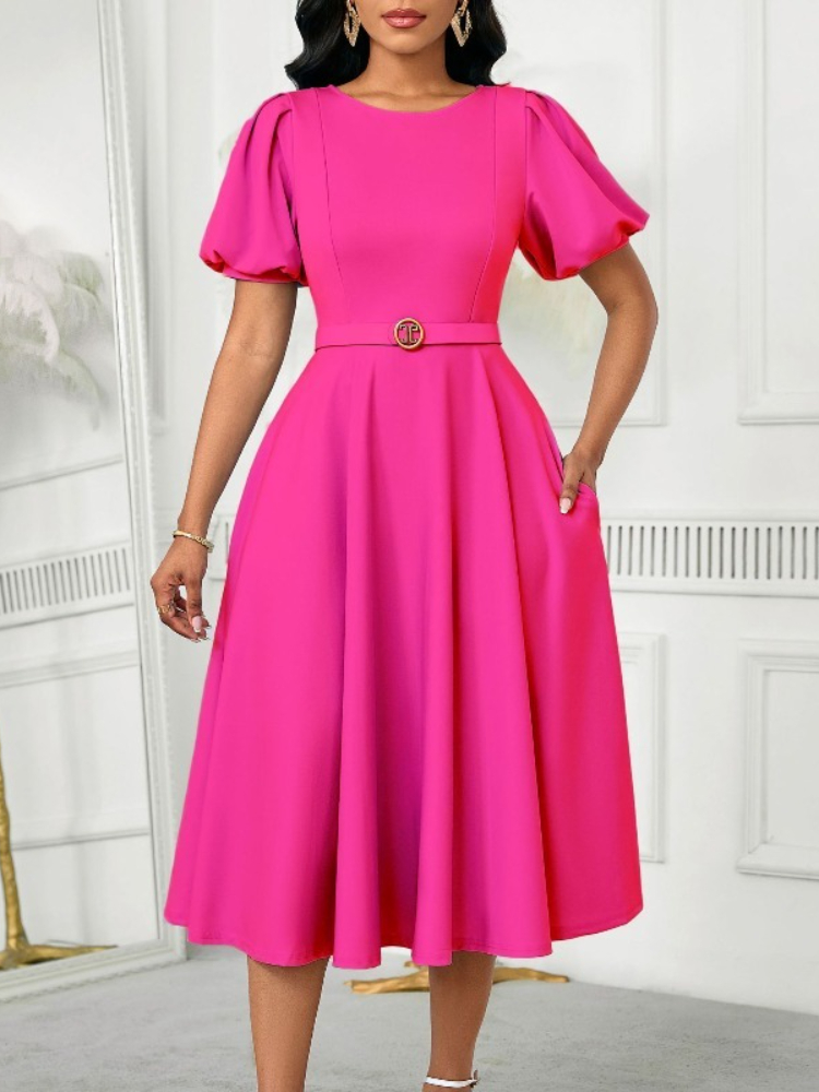 Wrap Dress Work - Sukienki damskie na jesień 2025, niebieskie,
