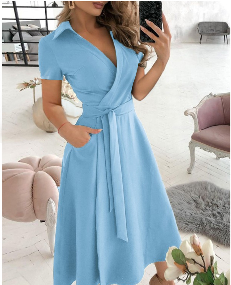 Damska sukienka midi z krótkim – Wrap Dress Work recenzja i cena