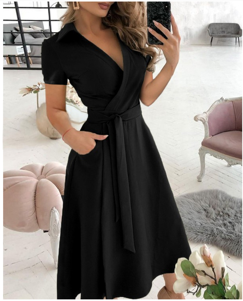 Damska sukienka midi z krótkim – Wrap Dress Work recenzja i cena