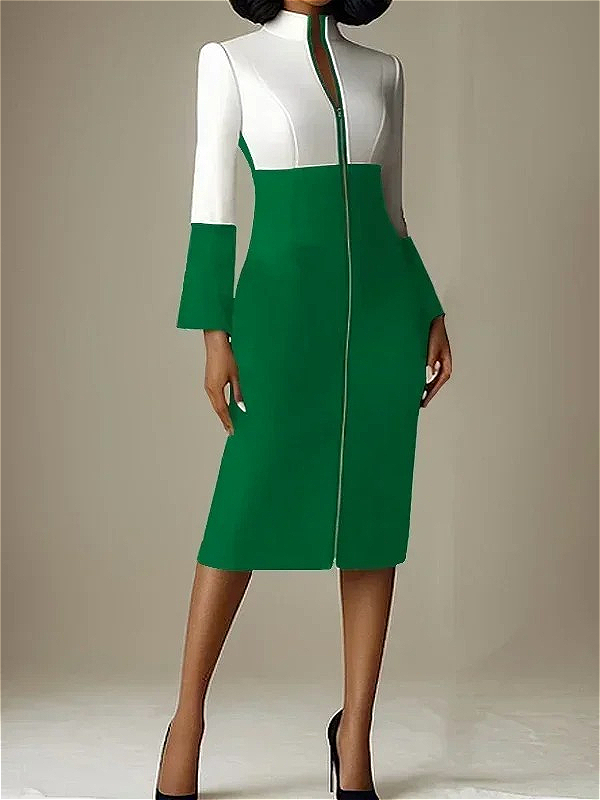 Damska sukienka midi z kontras – Women Formal Wear H&M recenzja i cena