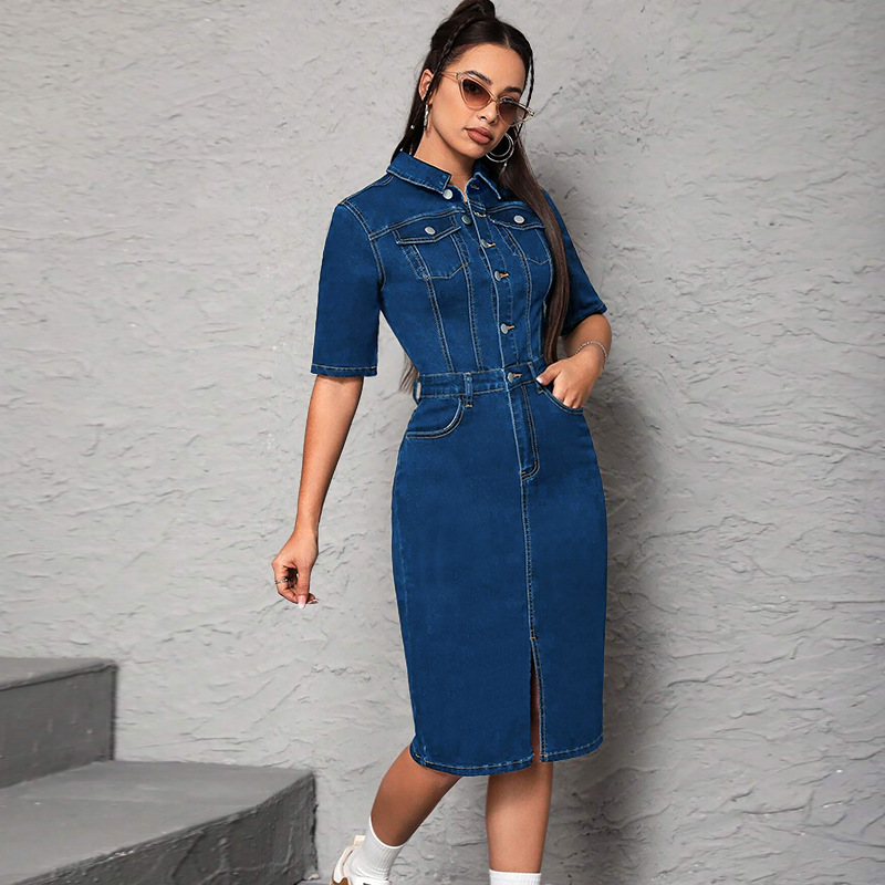 Długa sukienka damska z kołnie – Wrap Dress Work recenzja i cena