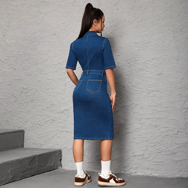 Długa sukienka damska z kołnie – Wrap Dress Work recenzja i cena
