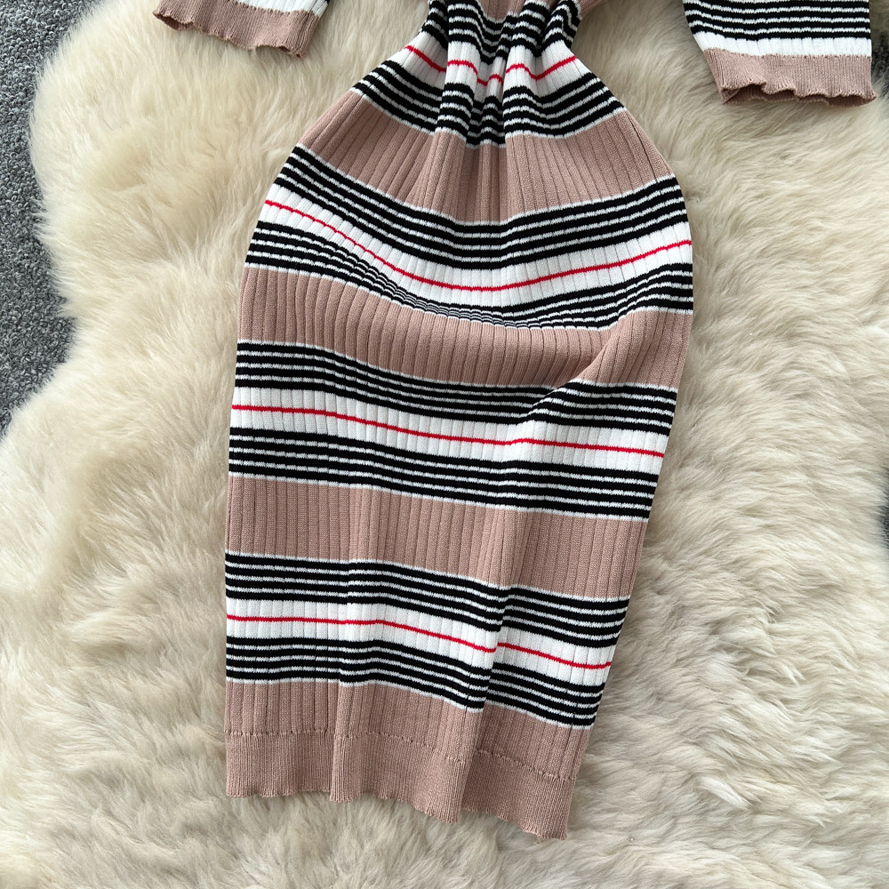 Sukienka midi damska w paski,  – Wrap Dress Work recenzja i cena