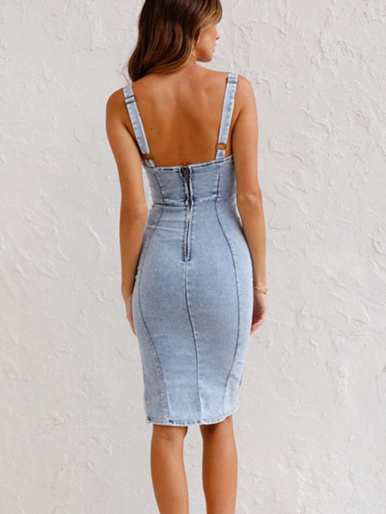 Letnie nowe sukienki jeansowe  – Wrap Dress Work recenzja i cena