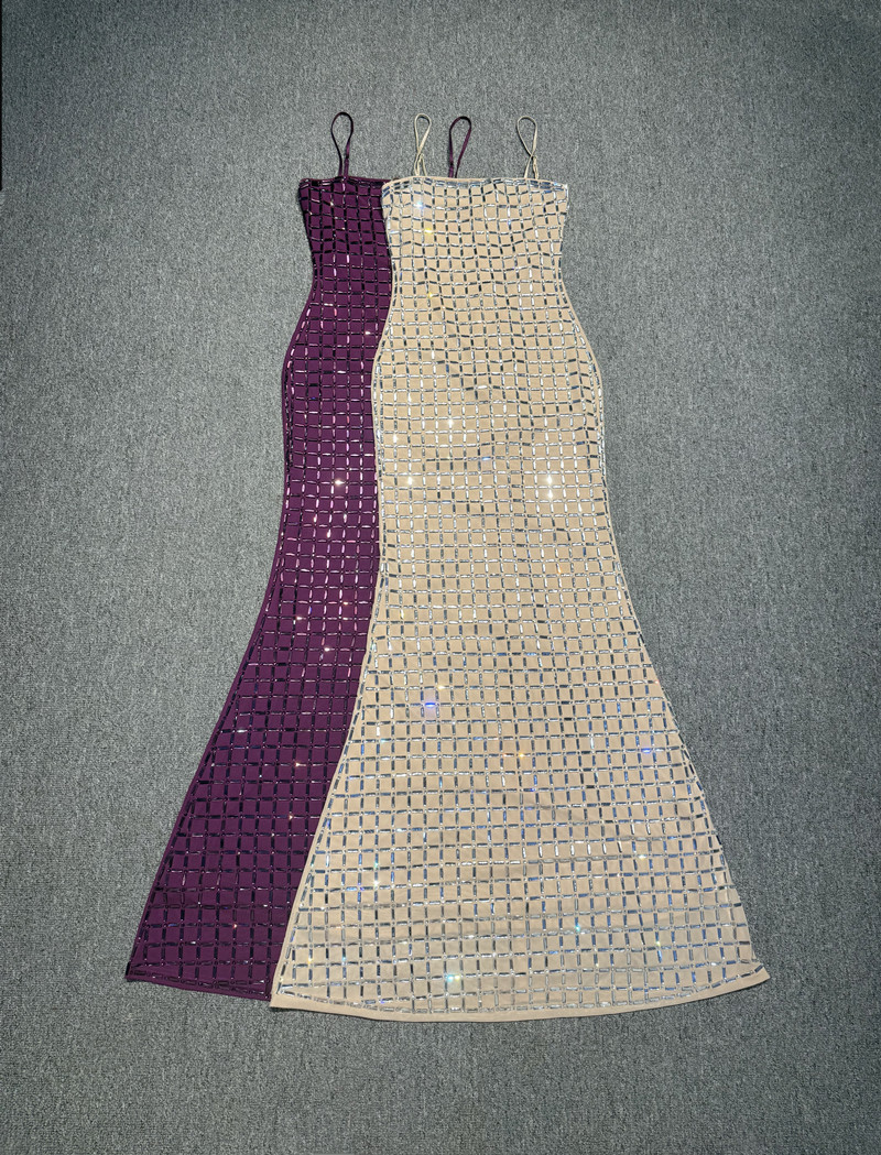 Fioletowa Kryształowa Sukienka – Women Formal Party Wear Dress recenzja i cena